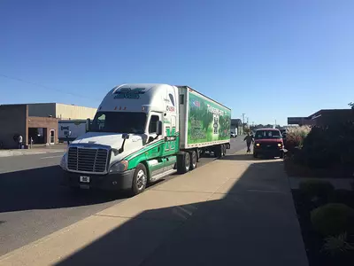 Marshall University's football equipment truck.