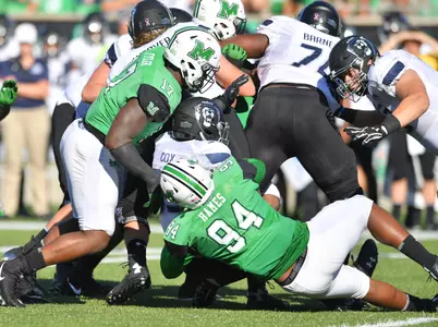 Channing Hames with the sack.