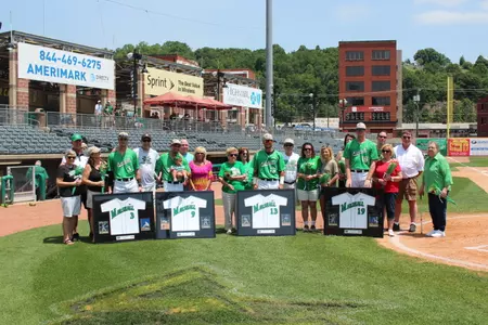 Marshall celebrated seniors Sam Finfer, Billy Sager, Leo Valenti and Tommy Lane before Saturday's game