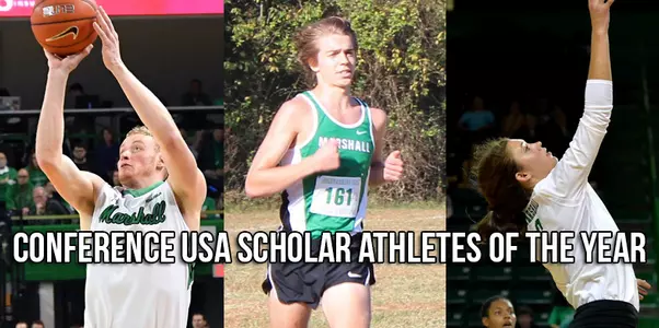 Marshall's Austin Loop (left), Will Shaffer (middle) and Ally Kiekover (right) were honored as Conference USA Scholar Athletes of the Year for their respective sports.