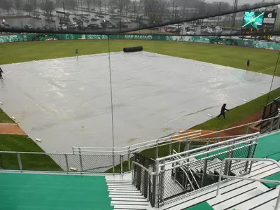 The second game was halted in the top of the fifth inning, tied at 4-4.