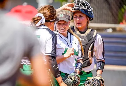 Sophomore Kailee Williamson (middle) came on in relief in the fourth and helped keep the Herd in the game. (Photo by Adam Gue)