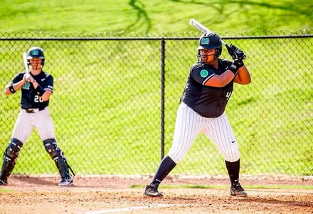Freshman Aly Harrell smacked her first career home run against Liberty. (Photo by Adam Gue)