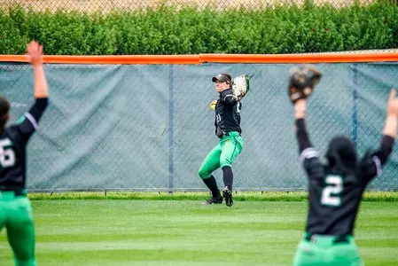 Senior Eloise Tribolet after robbing a home run in game two at UTSA.