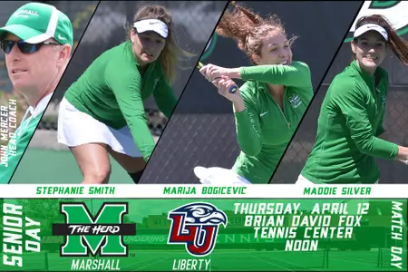 Seniors (L-R) Stephanie Smith, Marija Bogicevic and Maddie Silver will play their final home matches as members of the Herd Thursday.