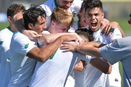 Marshall celebrates after Lewis Knight's goal against Kentucky on Oct. 14. (Photo credit: Ryan Fischer)
