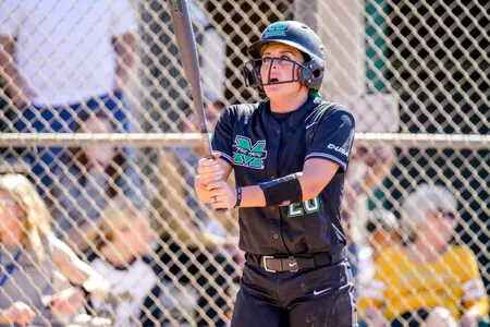 Senior Taylor McCord smacked her fifth home run of the season and 18th of her career in the loss at Louisville. (Photo credit: Adam Gue)