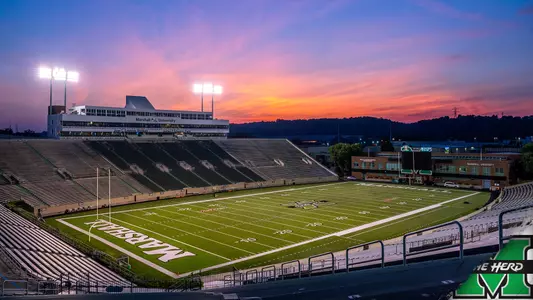 Joan C. Edwards Stadium dusk