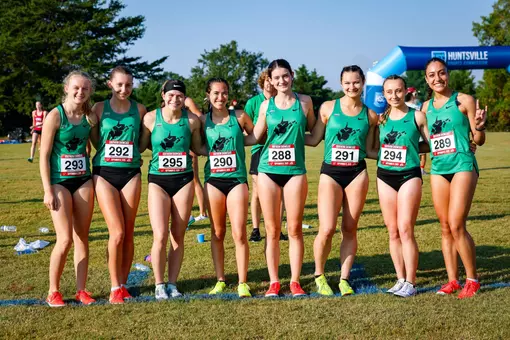 Marshall Women's Cross Country team prior to racing at Southern Showcase