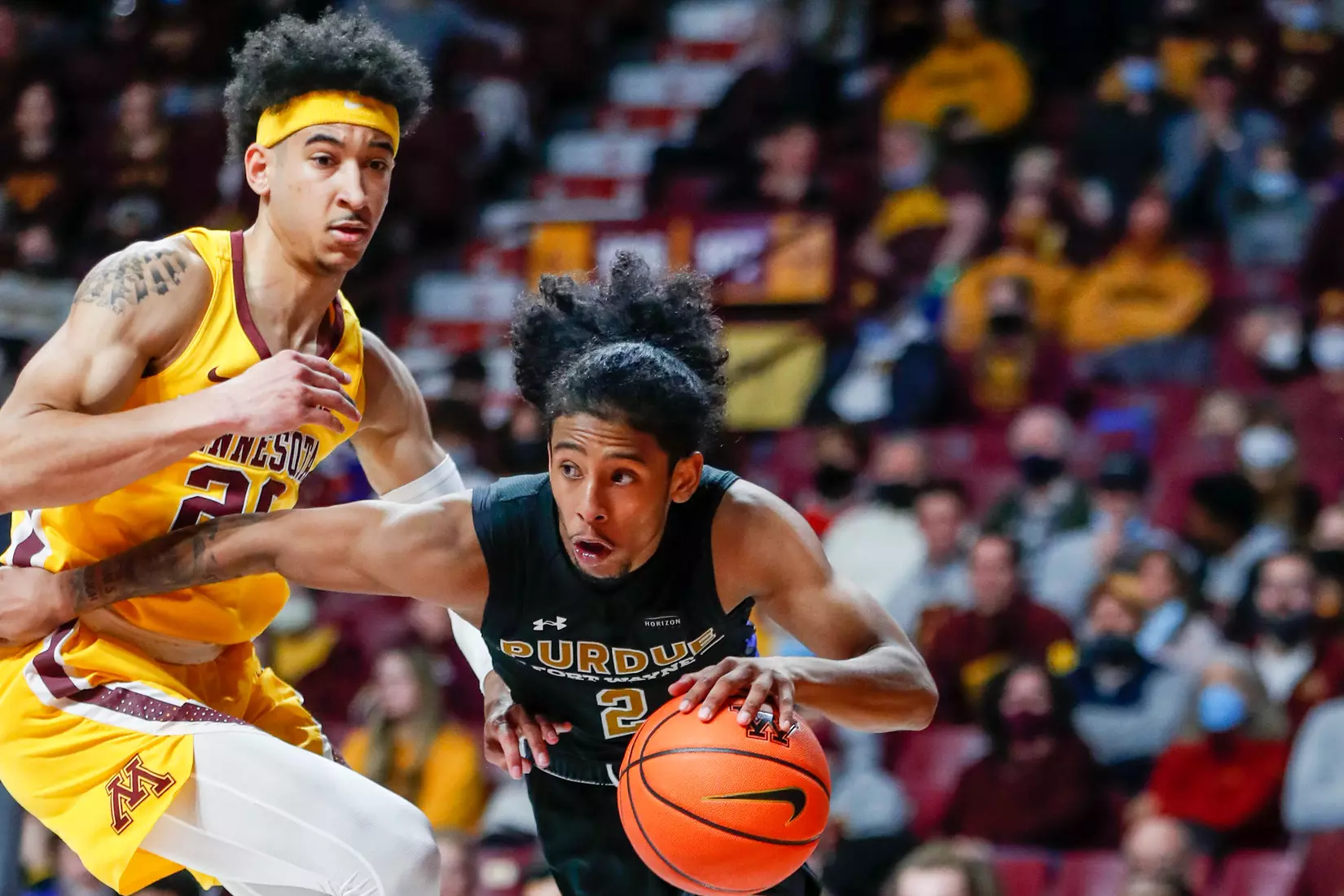 Eylijah Stephens (20), Damian Chong Qui (2)
NCAA Basketball: Purdue Fort Wayne v Minnesota
©2021 Bruce Kluckhohn
