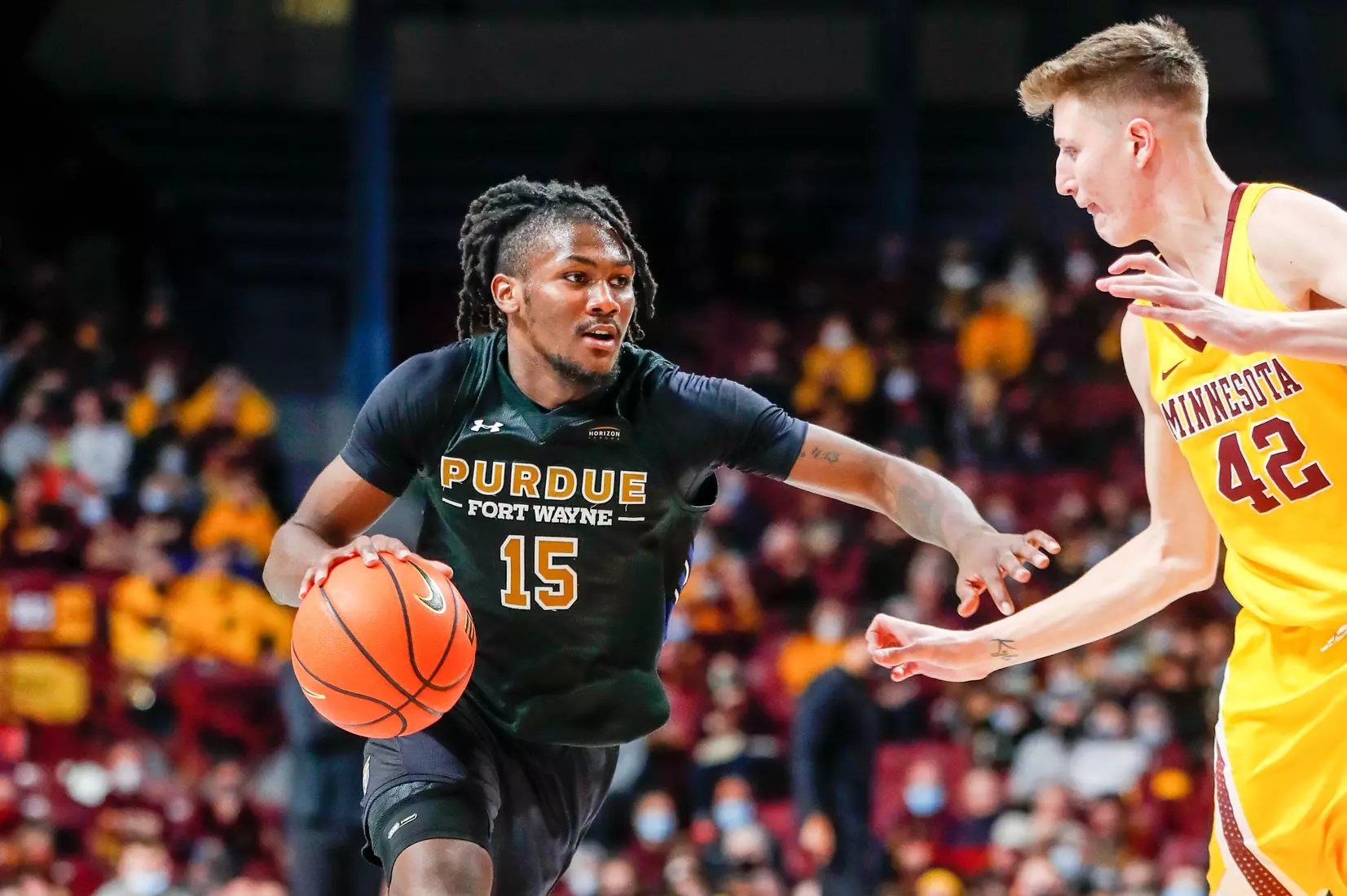 Deonte Billups (15), Treyton Thompson (42)
NCAA Basketball: Purdue Fort Wayne v Minnesota
©2021 Bruce Kluckhohn