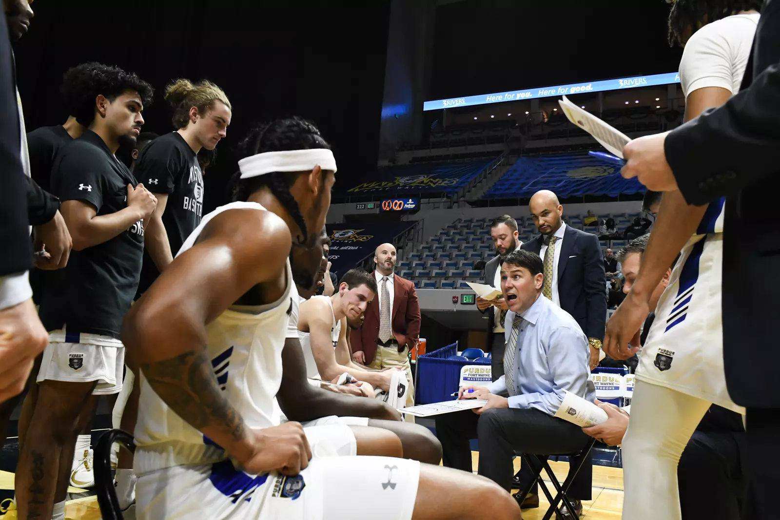 Jon Coffman and huddle