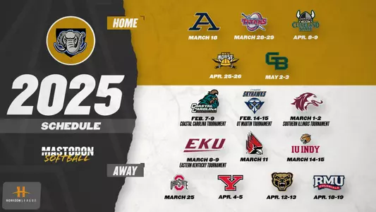 2025 Mastodon Softball Schedule