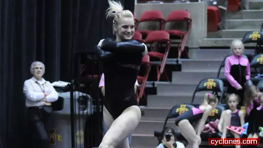Iowa Edges Past Iowa State Gymnasts