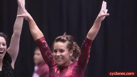 Cyclone Gymnasts Tie Gophers on Senior Night
