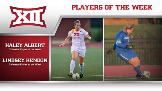 Albert, Hendon Capture First Big 12 Weekly Honors
