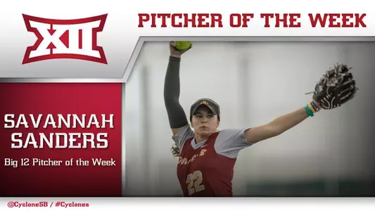 Sanders Named Big 12 Pitcher of the Week