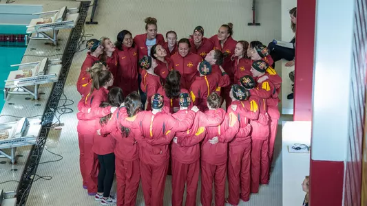 Swimming & Diving Team Huddle