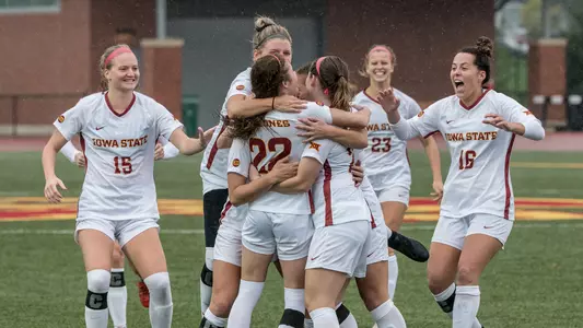 Soccer team celebration