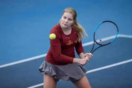 Ekaterina Repina returns a serve.