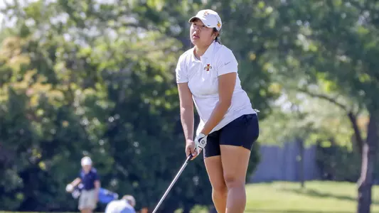 Iowa State JR Chayanit Wangmahaporn competing in Round 2 of the 2018 Big 12 Women's Golf Championship at the Dallas Athletic Club on Friday, April 20, 2018