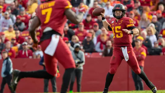 Scene from Iowa State vs Oklahoma State football game at Jack Trice Stadium in Ames, Iowa on October 26, 2019. Photo © Wesley Winterink.