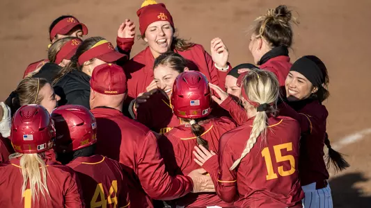 Softball team celebration