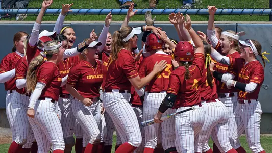 Softball team celebration