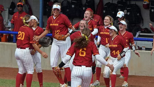 Softball team celebration
