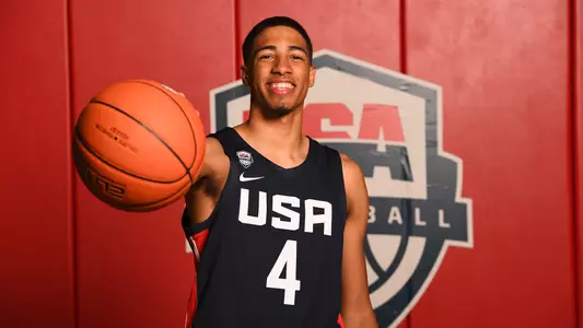 COLORADO SPRINGS, CO - JUNE 21: USA Basketball MU-19 World Cup Team poses for photos at the US Olympic Training Center on June 21, 2019 in Colorado Springs, Colorado. (Photo by Garrett W. Ellwood/USAB)