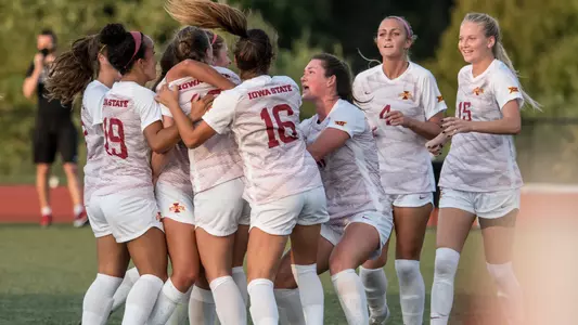 Team celebration vs. Baylor