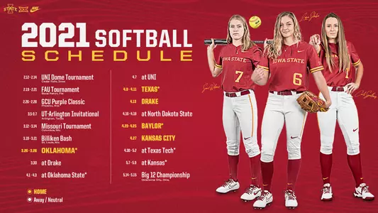 2021 Softball Schedule Graphic