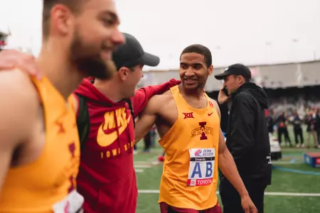 Darius Kipyego, Jeremy Sudbury and Peter Smith at Penn Relays