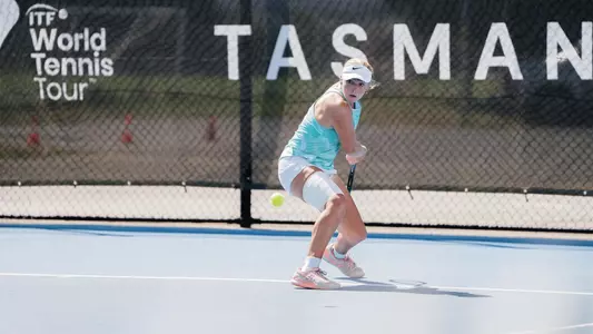 Iowa State tennis signee Alicia Dale takes a swing in a tournament in Australia