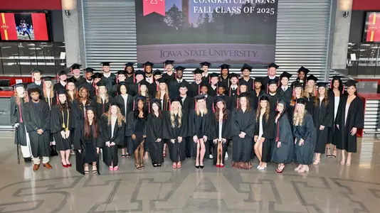 Iowa State student-athletes celebrate fall graduation.
