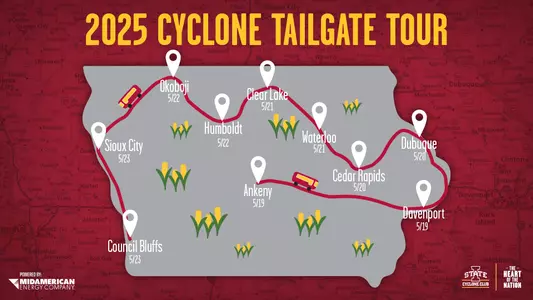 2025 Cyclone Tailgate Tour Map