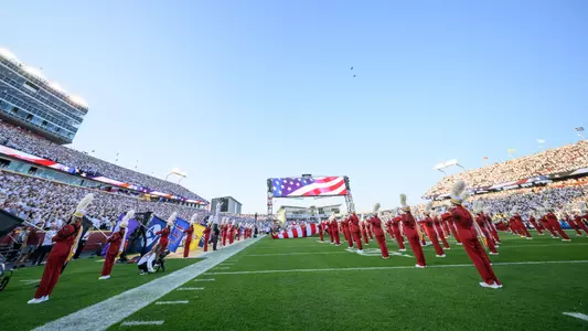Photo of the national anthem during the Arizona football game in 2025.