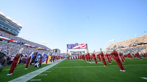 Photo of the national anthem during the Arizona football game in 2025.