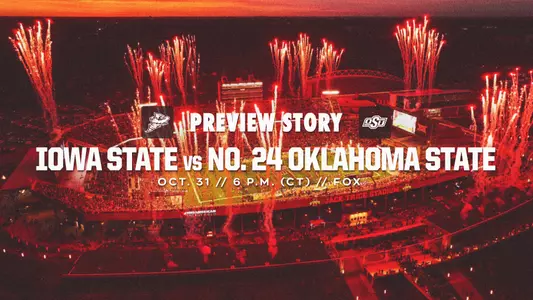 Iowa State vs. Oklahoma State Primer Graphic (2026) - Oct. 31 - 6 p.m. FOX