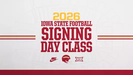 A graphic that says 2026 Iowa State Football Signing Day Class