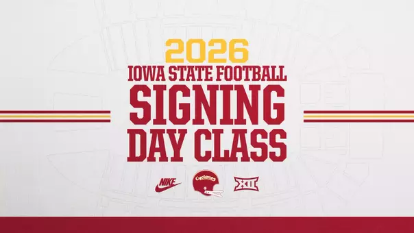 A graphic that says 2026 Iowa State Football Signing Day Class