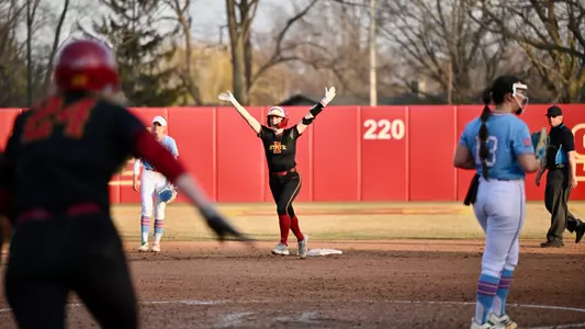 Karlee Ford celebrates vs. Drake