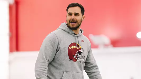 Defensive Coordinator Jesse Bobbit at spring practice in 2026