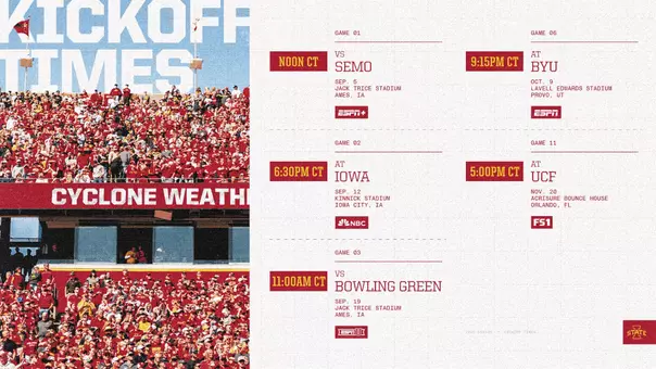 2026 Cyclone Football Game Times