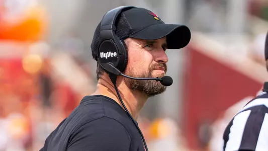 Jimmy Rogers looks on in his first game as head coach of Iowa State in 2026.