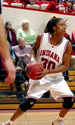 Angela Hawkins tallied her second double-double of the year with 16 points and 10 rebounds at Michigan.