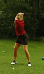 Senior Katie Carlson earned her first career hole-in-one during Tuesday's final round of the Shootout At The Legends.