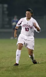 Senior Kristen Zmijewski finds the back of the net for the fifth time this season in the Hoosiers 2-1 victory over the Badgers.