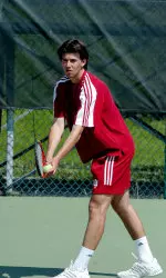 Seniors Dmytro Ishtuganov (pictured) and Neil Kenner advanced to the quarterfinals of the Wilson/ITA Midwest Regional Championships.