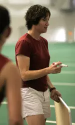 Head coach Amy Robertson picked up her first NCAA Tournament win as a head coach on Saturday against the Tar Heels.